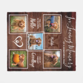 Rustic in het liefhebben van geheugen 5 Foto Pet M Fleece Deken (Voorkant (Horizontaal))