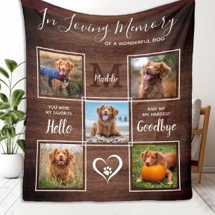Rustic in Loing Memory Photo Collage Pet Memorial Fleece Deken