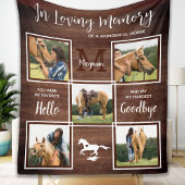 Rustic in Loving Memory Horse Memorial Photo Fleece Deken