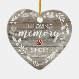 Rustic In Loving Memory Huisdier Herdenkingsfoto Keramisch Ornament