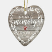 Rustic In Loving Memory Huisdier Herdenkingsfoto Keramisch Ornament (Links)