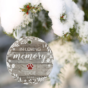 Rustic In Loving Memory Huisdier Herdenkingsfoto Keramisch Ornament