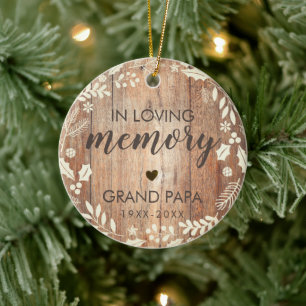 Rustic in Loving Memory Memorial Foto Keramisch Ornament