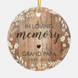 Rustic in Loving Memory Memorial Foto Keramisch Ornament