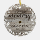 Rustic in Loving Memory Memorial Foto Keramisch Ornament (Voorkant)