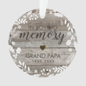 Rustic in Loving Memory Memorial Foto Ornament (voorkant)