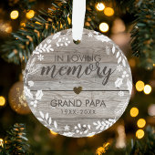 Rustic in Loving Memory Memorial Foto Ornament