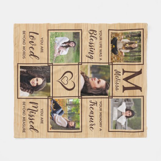 Rustic in Loving Memory Memorial Keepomwille Photo Fleece Deken (Voorkant (Horizontaal))