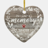 Rustic in Loving Memory PET Memorial Foto Keramisch Ornament (Voorkant)