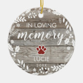 Rustic in Loving Memory PET Memorial Foto Keramisch Ornament (Voorkant)