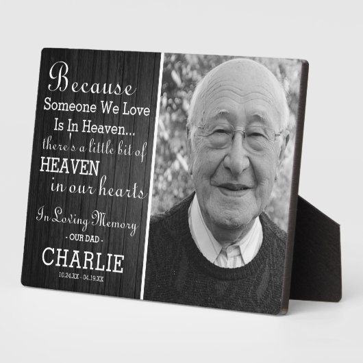 Rustic in Loving Memory Photo Herembryo Fotoplaat (Zijkant)