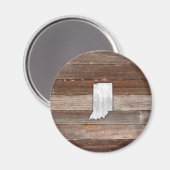 Rustic Indiana op bruine planken Magneet (Voorkant / Achterkant)