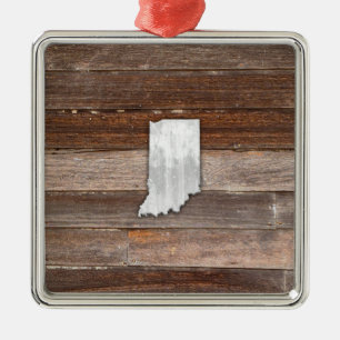 Rustic Indiana op bruine planken Metalen Ornament