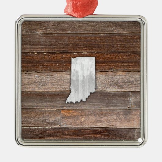 Rustic Indiana op bruine planken Metalen Ornament (Voorkant)