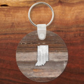 Rustic Indiana op bruine planken Sleutelhanger (Voorkant)