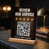 Rustic Industrial QR-code review en feedback Acryl Bord