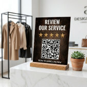 Rustic Industrial QR-code review en feedback Acryl Bord
