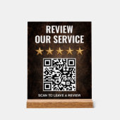 Rustic Industrial QR-code review en feedback Acryl Bord (Voorkant)
