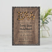 Rustic Industrial Wedding Love Sign Metal & Wood Kaart (Staand voorkant)