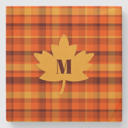 Rustic Initial Fall Colors  Stenen Onderzetter (Voorkant)