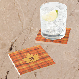 Rustic Initial Fall Colors  Stenen Onderzetter