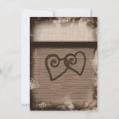 Rustic Intertwined Hearts Wedding Invitations Kaart (Achterkant)