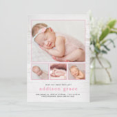 Rustic Introduction Baby Birth Notice Feestdagenkaart (Staand voorkant)