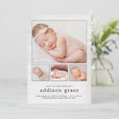 Rustic Introduction Baby Birth Notice Feestdagenkaart (Staand voorkant)