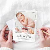 Rustic Introduction Baby Birth Notice Feestdagenkaart