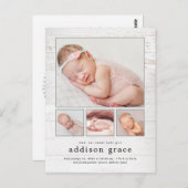 Rustic Introduction Birth Announcement Briefkaart (Voorkant / Achterkant)