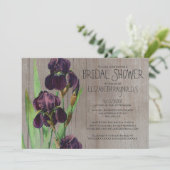 Rustic Iris Bridal Shower-uitnodigingen Kaart (Staand voorkant)