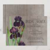 Rustic Iris Bridal Shower-uitnodigingen Kaart (Voorkant / Achterkant)