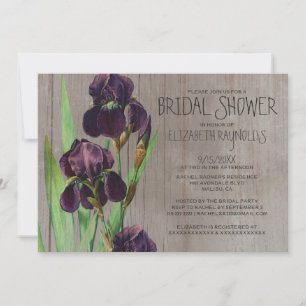 Rustic Iris Bridal Shower-uitnodigingen Kaart