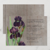 Rustic Iris Wedding Invitations Kaart (Voorkant / Achterkant)