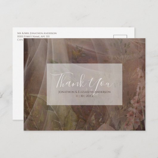 Rustic Iron and Lace Wedding Elegant Floral Briefkaart (Voorkant / Achterkant)