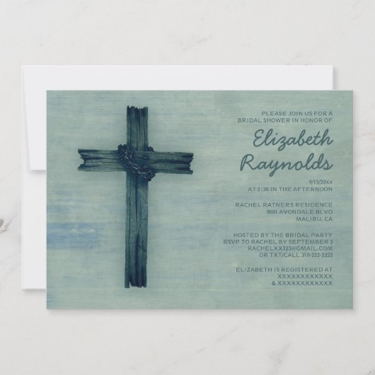 Rustic Iron Cross Bridal Shower Invitaties Kaart (Voorkant)