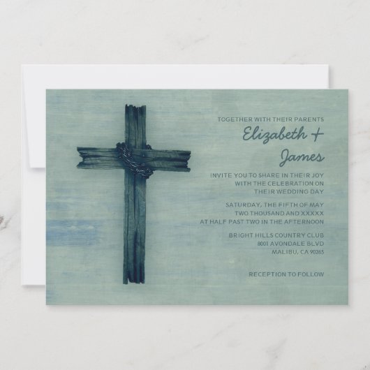 Rustic Iron Cross Wedding Invitations Kaart (Voorkant)