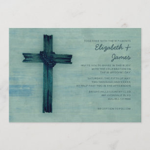 Rustic Iron Cross Wedding Invitations Kaart