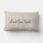 Rustic Ivory Darling Monogram Kussen (Voorkant)