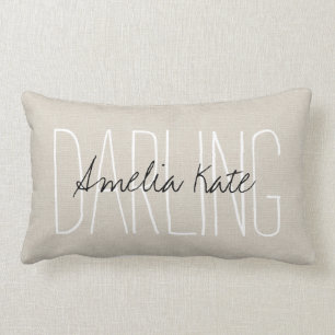 Rustic Ivory Darling Monogram Kussen