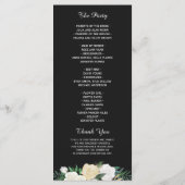 Rustic Ivory Floral String Lights Wedding Programm Programmakaart (Achterkant)