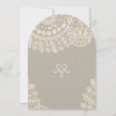 Rustic Ivory Heirloom Lace Wedding Invitations Kaart (Achterkant)