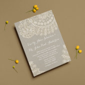 Rustic Ivory Heirloom Lace Wedding Invitations Kaart
