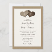 Rustic Ivory Kraft Paper Wedding Invitations Kaart (Voorkant)