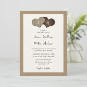 Rustic Ivory Kraft Paper Wedding Invitations Kaart (Staand voorkant)