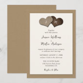 Rustic Ivory Kraft Paper Wedding Invitations Kaart (Voorkant / Achterkant)