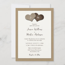 Rustic Ivory Kraft Paper Wedding Invitations