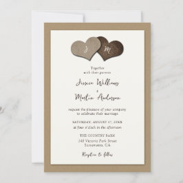 Rustic Ivory Kraft Paper Wedding Invitations Kaart
