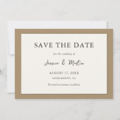 Rustic Ivory Kraft Paper Wedding Save the Date (Voorkant)