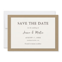 Rustic Ivory Kraft Paper Wedding Save the Date